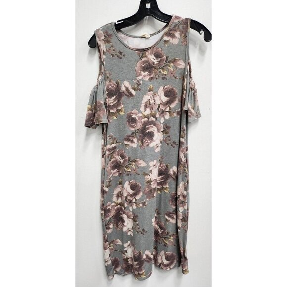 143 Story Dresses & Skirts - 143 Story By Line Up Womens Floral Shift Dress Medium Gray Cold Should BOHO